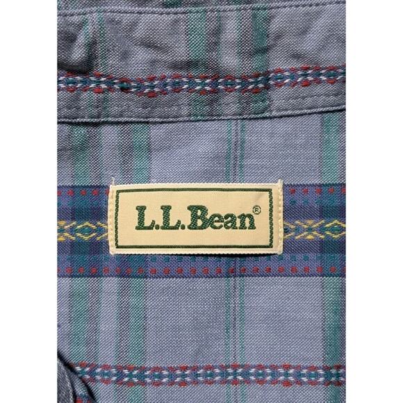 Vintage L.L. Bean Portugal Plaid Button Down Shirt Men’s Large 100% Cotton LS - Picture 4 of 9